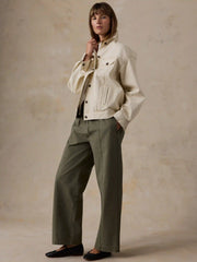 Cotton Twill Drawstring Pant - Olive