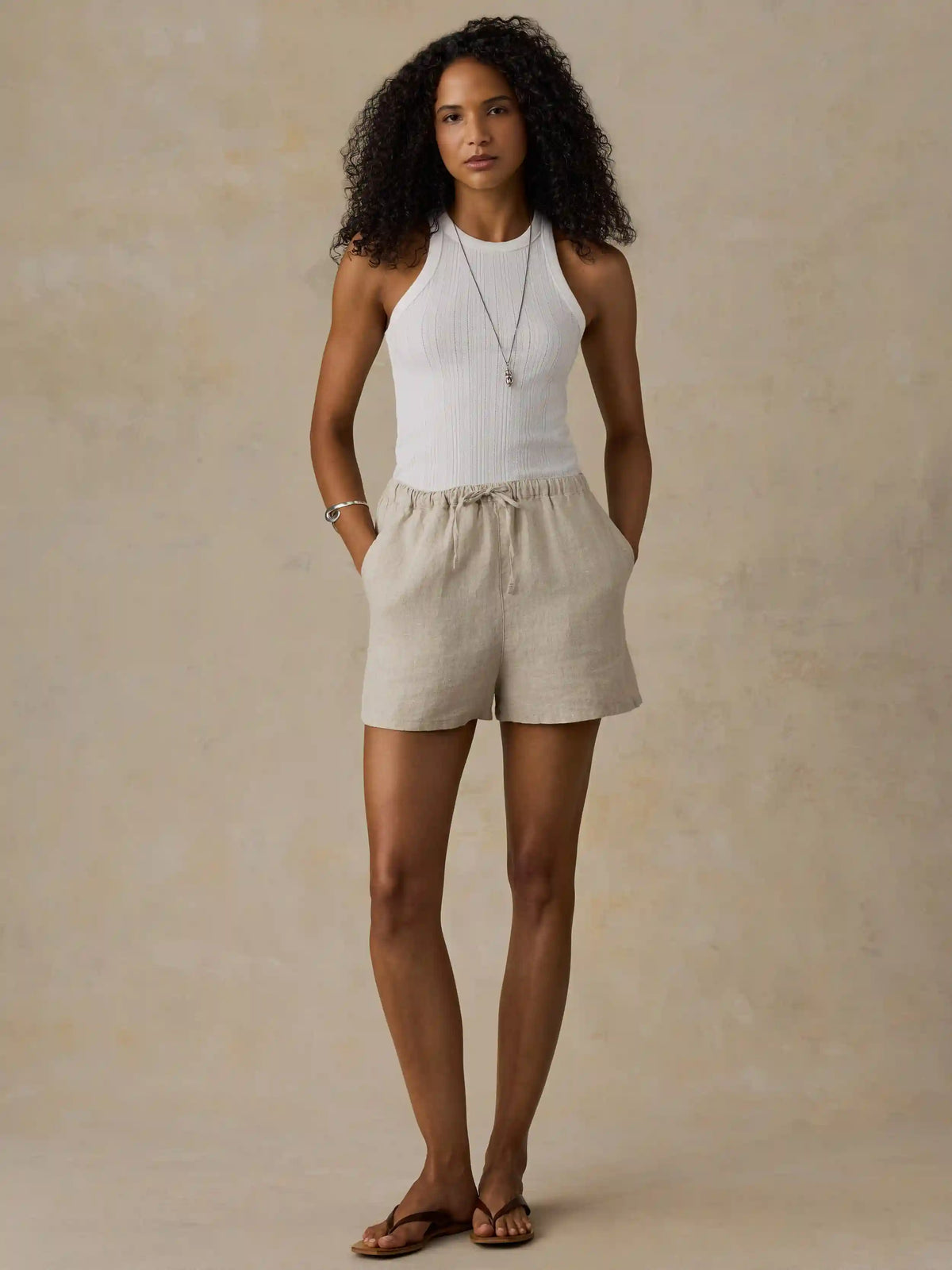 Laguna Linen Montecito Short - Flax