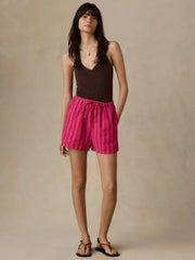 Laguna Linen Montecito Short - Sunset Pop Stripe