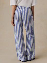 Laidback Linen Pant - Coastal Calm Stripe