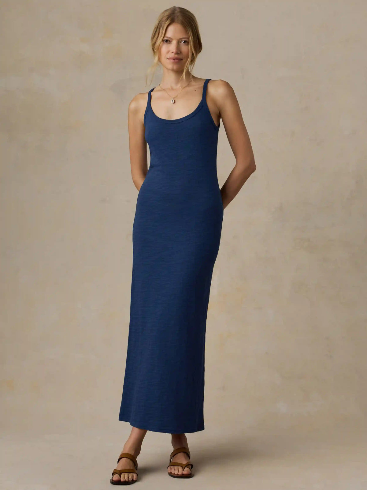 Sunwashed Slub Tank Dress - Sea Navy