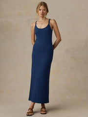Sunwashed Slub Tank Dress - Sea Navy