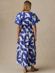 Coastal Poplin Elia Smocked Dress - Summer Leaf