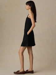 Sun Strider Linen Miley Dress - Black