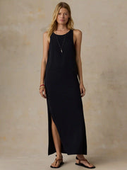 Cotton Hemp Tank Dress - Black