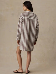 Laguna Linen Kova Shirtdress - Sandy Horizon Stripe