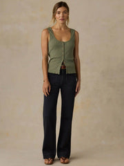 Paradise Pointelle Cami Cardigan - Clover