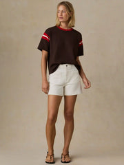 Sport Jersey Throwback Tee - Espresso Varsity