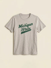 Michigan State Sunwashed Essential Tee - Dune Grey Heather