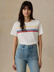 Sunwashed Regenerative Tee - Sunset Parade Stripe