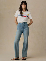 Sunwashed Regenerative Tee - Sunset Parade Stripe
