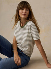 Sunwashed Regenerative Tee - Four Leaf Clover Mini Stripe