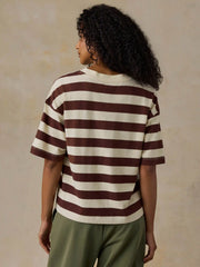 Hemp Blend Vintage Tee - Espresso Stripe