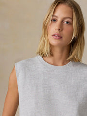 Sunwashed Organic Muscle Tank - Light Grey Heather