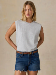 Sunwashed Organic Muscle Tank - Light Grey Heather