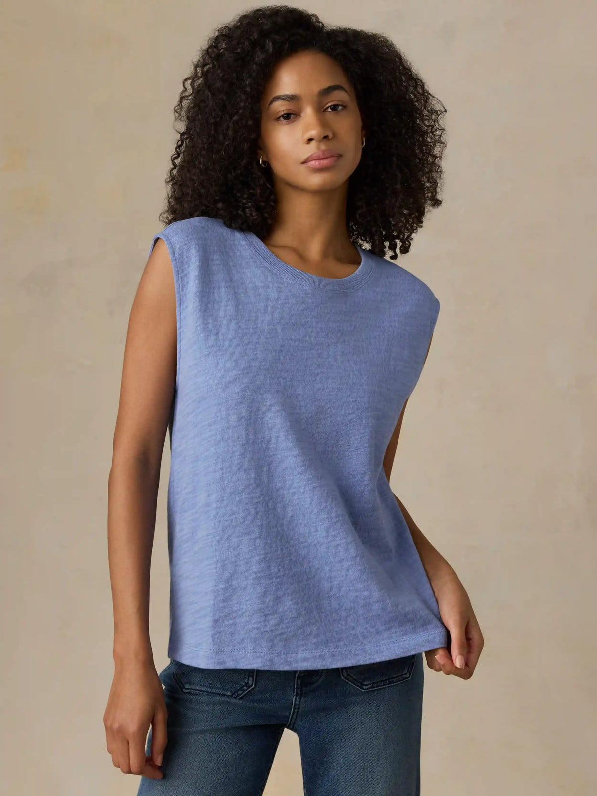 Sunwashed Organic Muscle Tank - Ocean Dusk