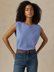 Sunwashed Organic Muscle Tank - Ocean Dusk