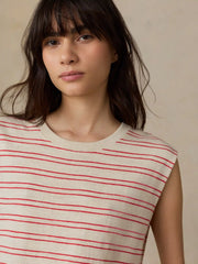 Sunwashed Organic Muscle Tank - Summer Sand Stripe