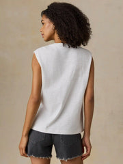Sunwashed Organic Muscle Tank - White