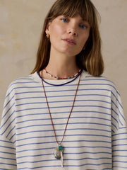Sunwashed Boyfriend Tee - Ocean Dusk Stripe