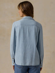 Tried & True Chambray Classic Shirt - Bluewater Stripe Wash