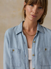 Tried & True Chambray Classic Shirt - Bluewater Stripe Wash