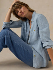 Tried & True Chambray Classic Shirt - Bluewater Stripe Wash