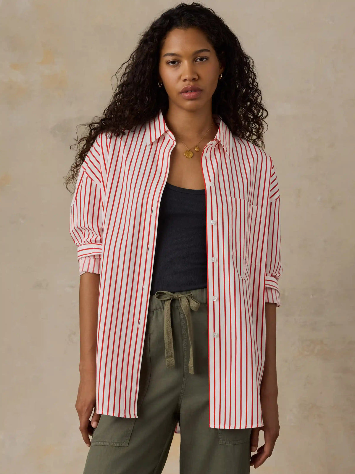 Coastal Poplin Relaxed Shirt - Summer Sail Stripe