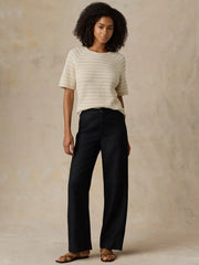 Miramar Linen Tee - Sand Lines