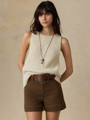 Hamptons Sweater Tank - Cream