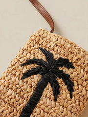 Straw Palm Crossbody - Toasted Natural