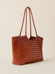 Woven Leather Tote - Tan